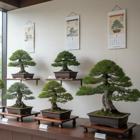 Exposición de calendarios japoneses y muestra de bonsái: una ventana a la tradición oriental