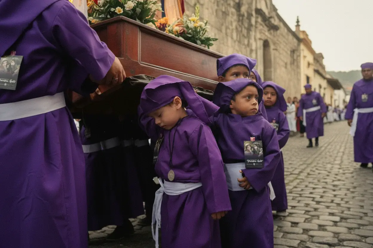 Procesiones infantiles: la Cuaresma se vive en miniatura por las calles de Guatemala
