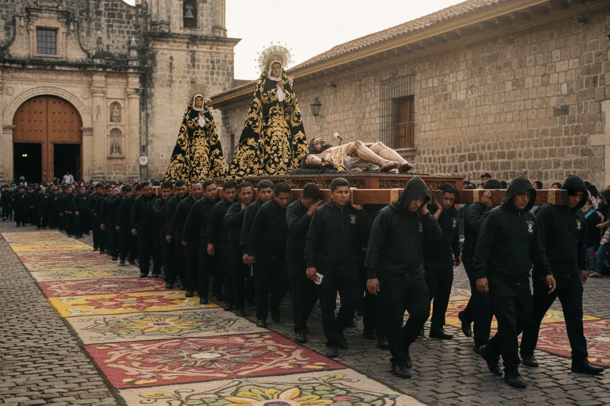 Viernes Santo en la Antigua: El Señor Sepultado de la Escuela de Cristo