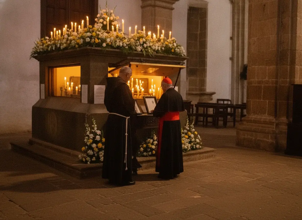 Historia pura: Abren la tumba del Santo Hermano Pedro por visita del cardenal Parolin
