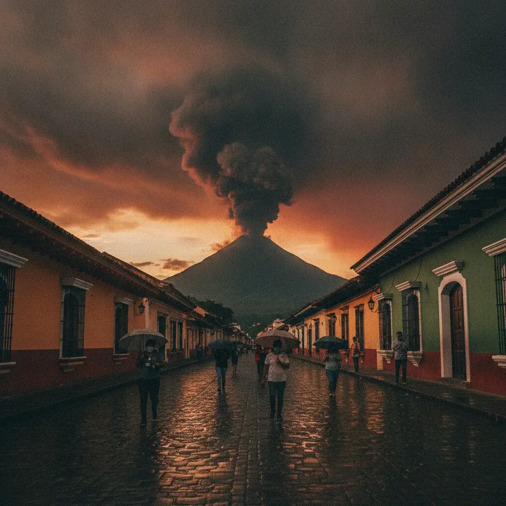 ¡A sacar la escoba! El Volcán de Fuego anda bravo y nos baña en ceniza